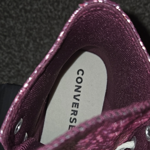 Converse Women's Glitter High-Top Sneakers - Pink Size 7 - Picture 2 of 5